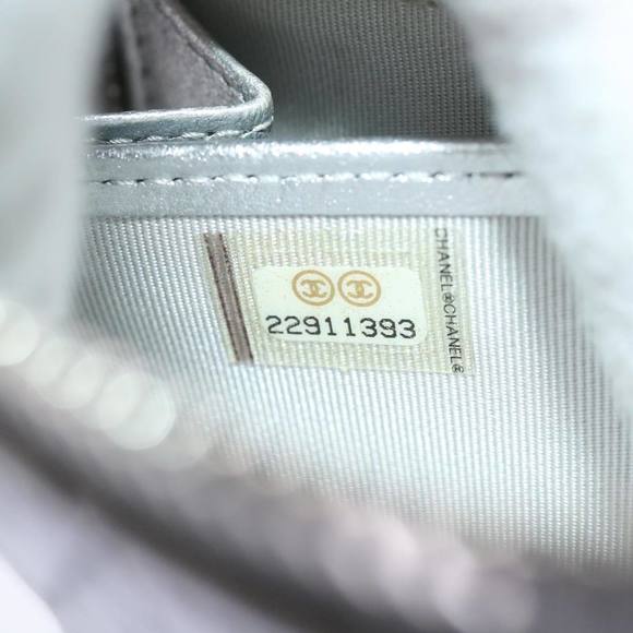 CHANEL Long Wallet Lamb Skin Silver CC Auth 49958A - Picture 11 of 16